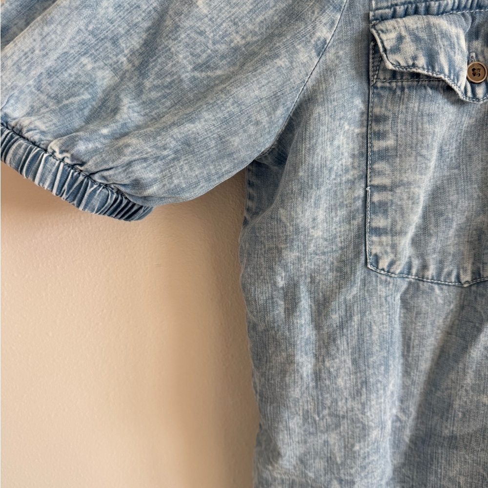 Women's Light Blue Denim Blouse - Picture 3 of 5